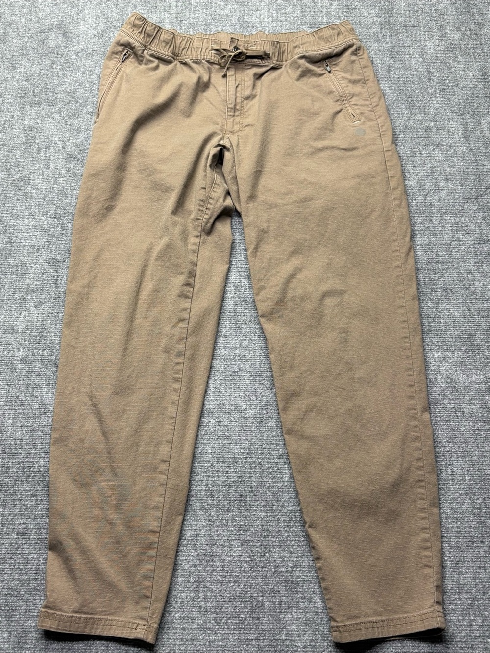 LL Bean Pants Mens Large 34" Brown Explorer Ripstop Hiking Outdoor Elastic Waist
